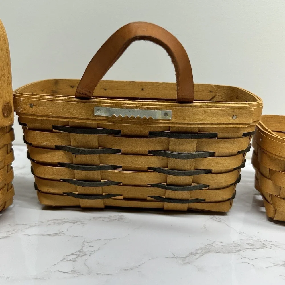 Longaberger Baskets Lot Of 3 Small